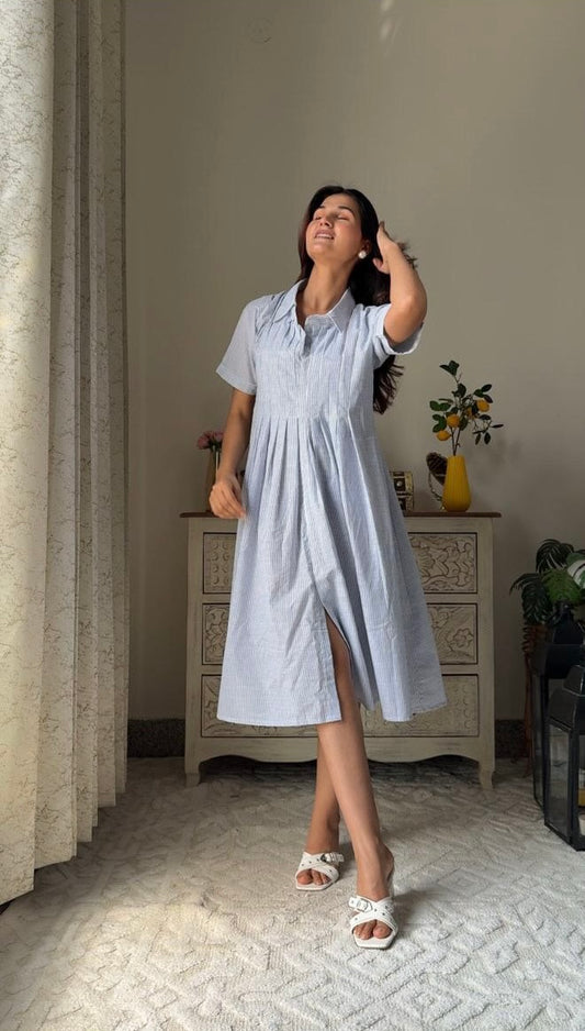 Baadal Stripe Cotton Dress