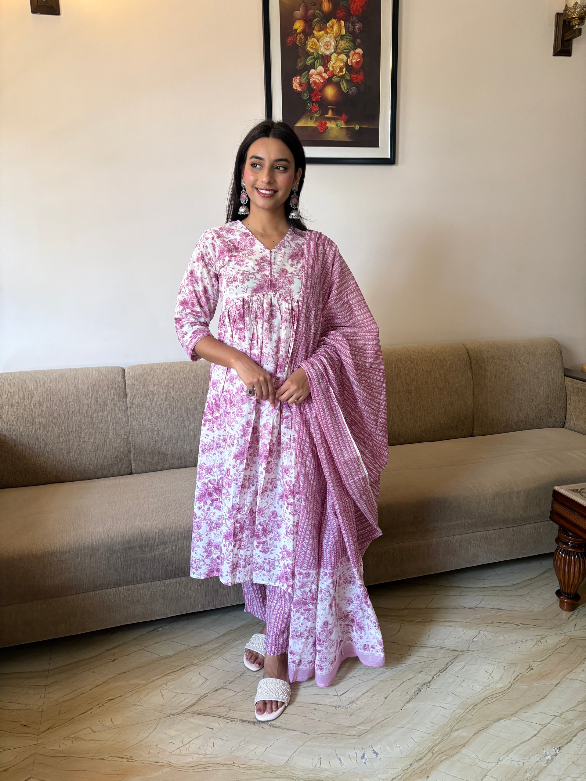 Gul Posh Pink Anarkali Set
