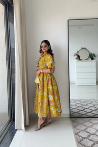 Marigold Mustard floral dress