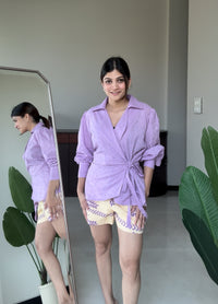 Lilac Bloom Wrap Shirt