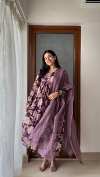 Vintage Mauve Floral Suit Set