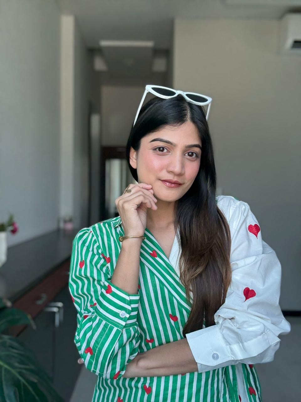 Sweetheart Stripe Wrap Shirt