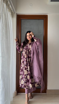 Vintage Mauve Floral Suit Set