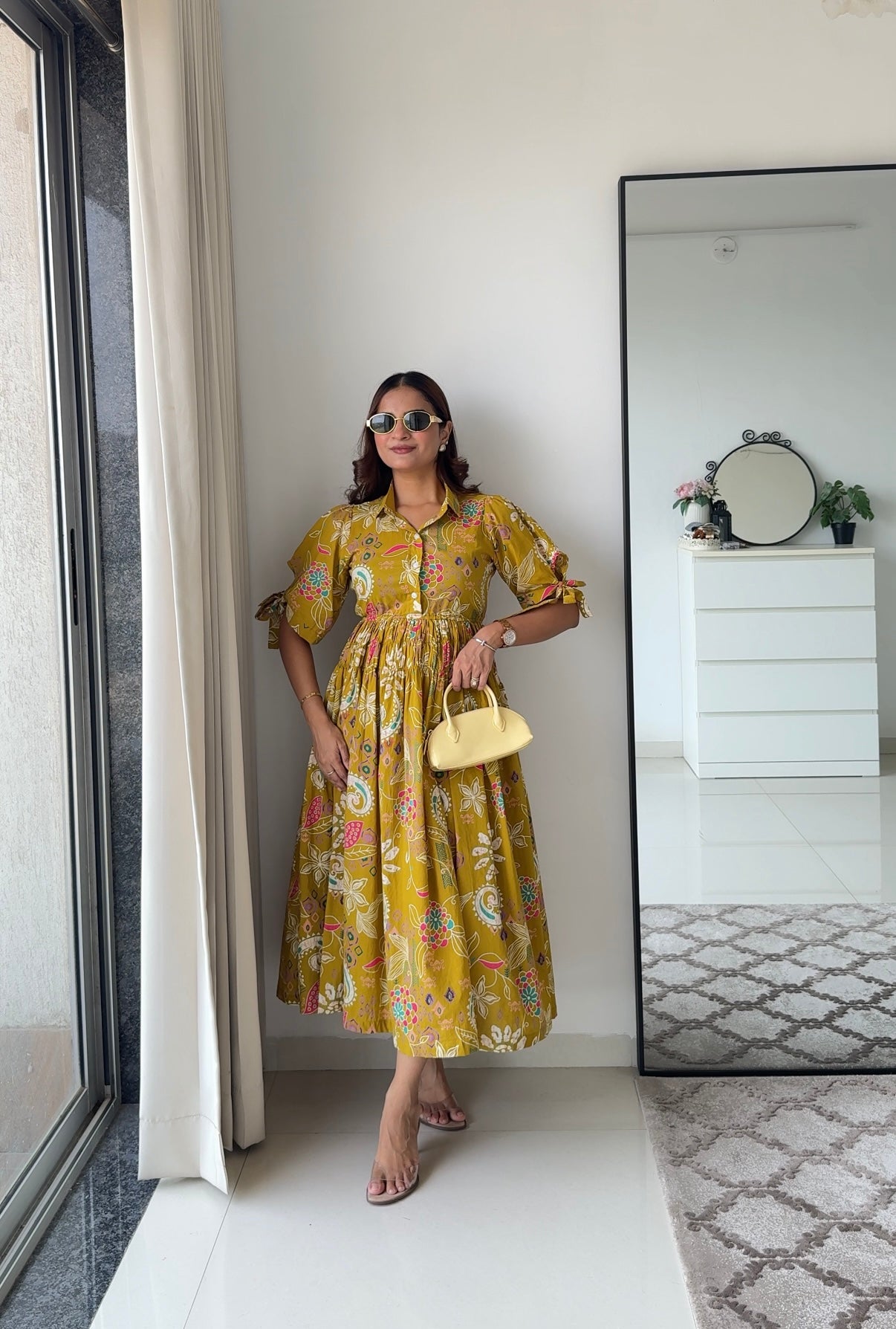 Marigold Mustard floral dress