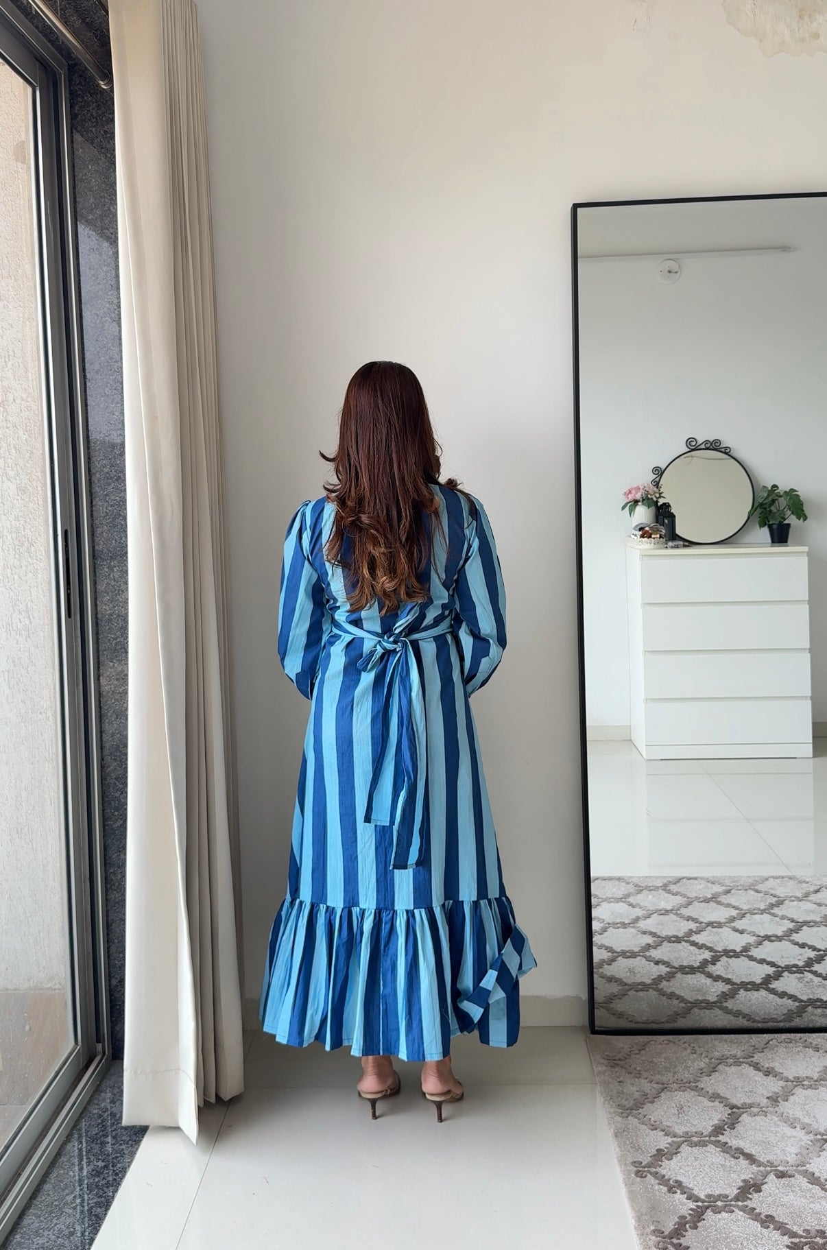 Azure Blue striped dress