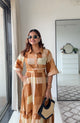 Biscotti Beige checkered dress