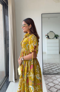 Marigold Mustard floral dress