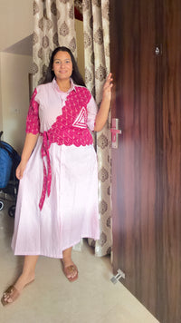 Pink Dress with Scalloped Side