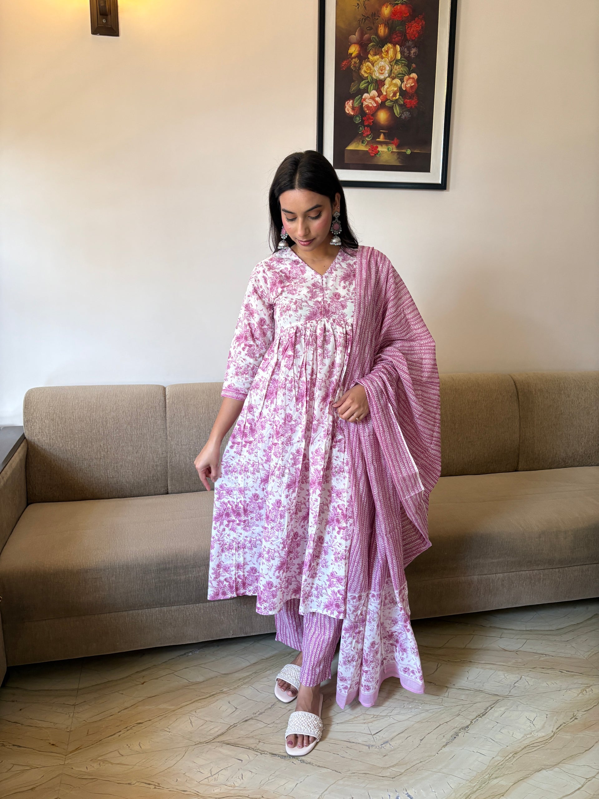 Gul Posh Pink Anarkali Set