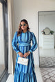 Azure Blue striped dress