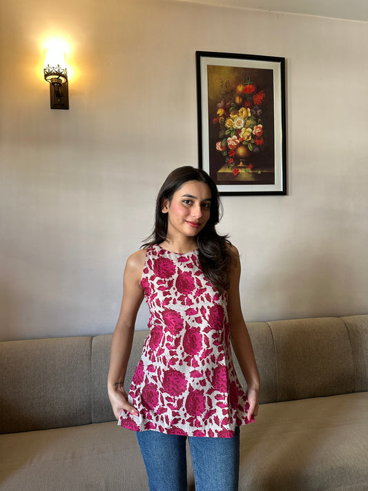 Anika Pink Sleeveless Top