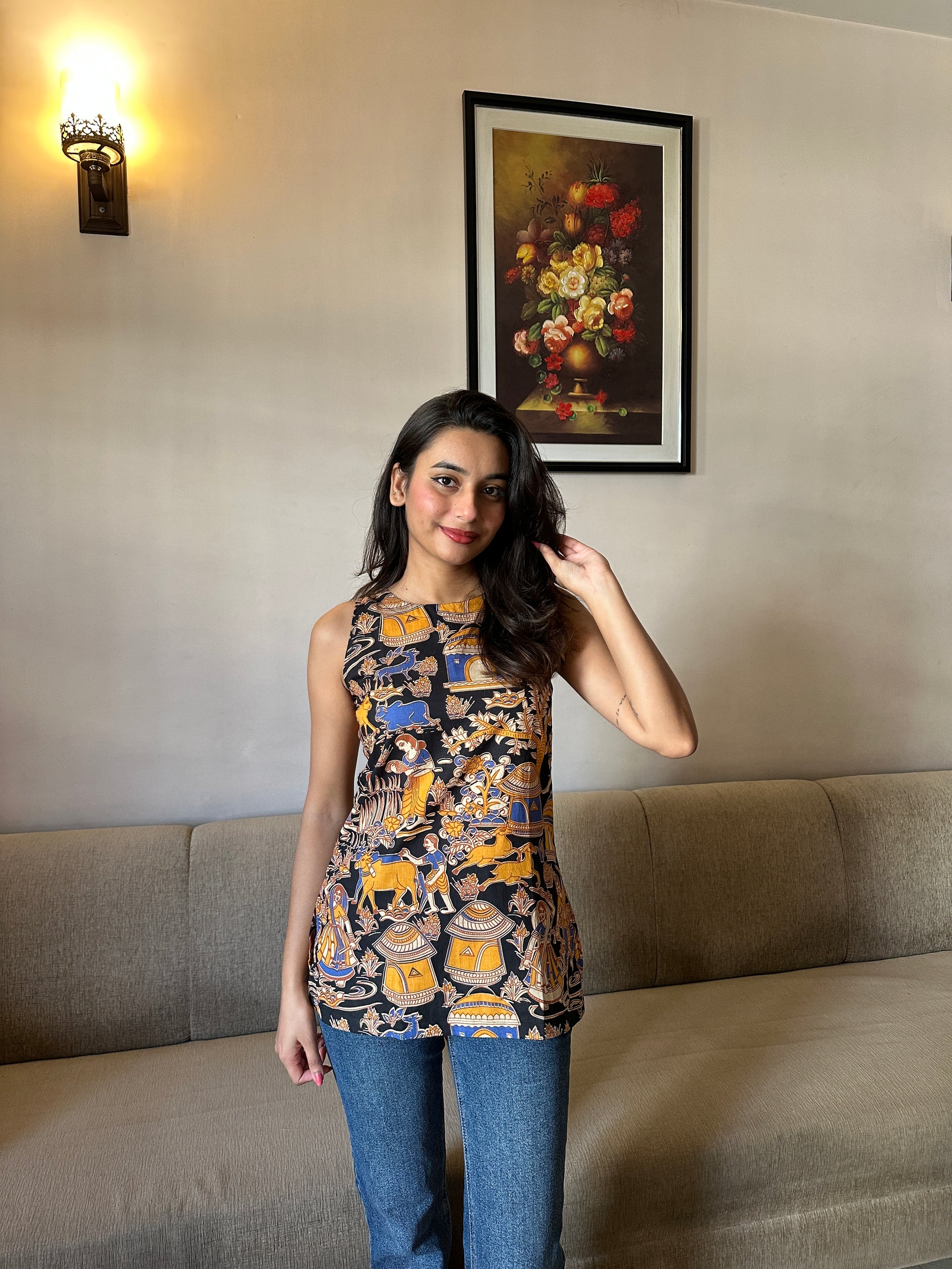 Aditi Tribal Art Cotton Top