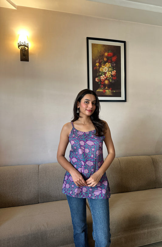 Ashi Purple & Pink Sleeveless Top
