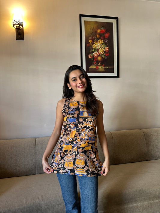 Aditi Tribal Art Cotton Top