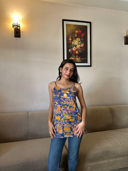 Anya Sleeveless Multicolored  Top Pure Cotton