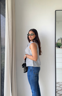 Grey and White Shirt