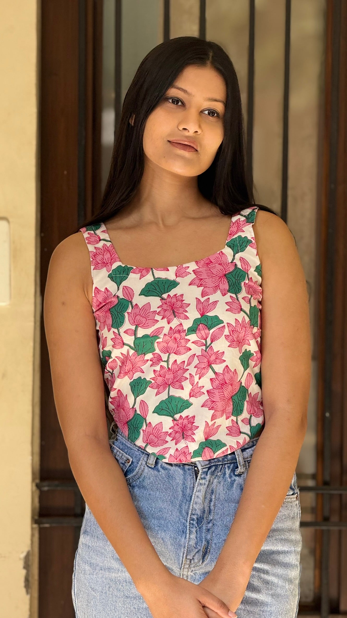 Pink Bloom Sleeveless Top
