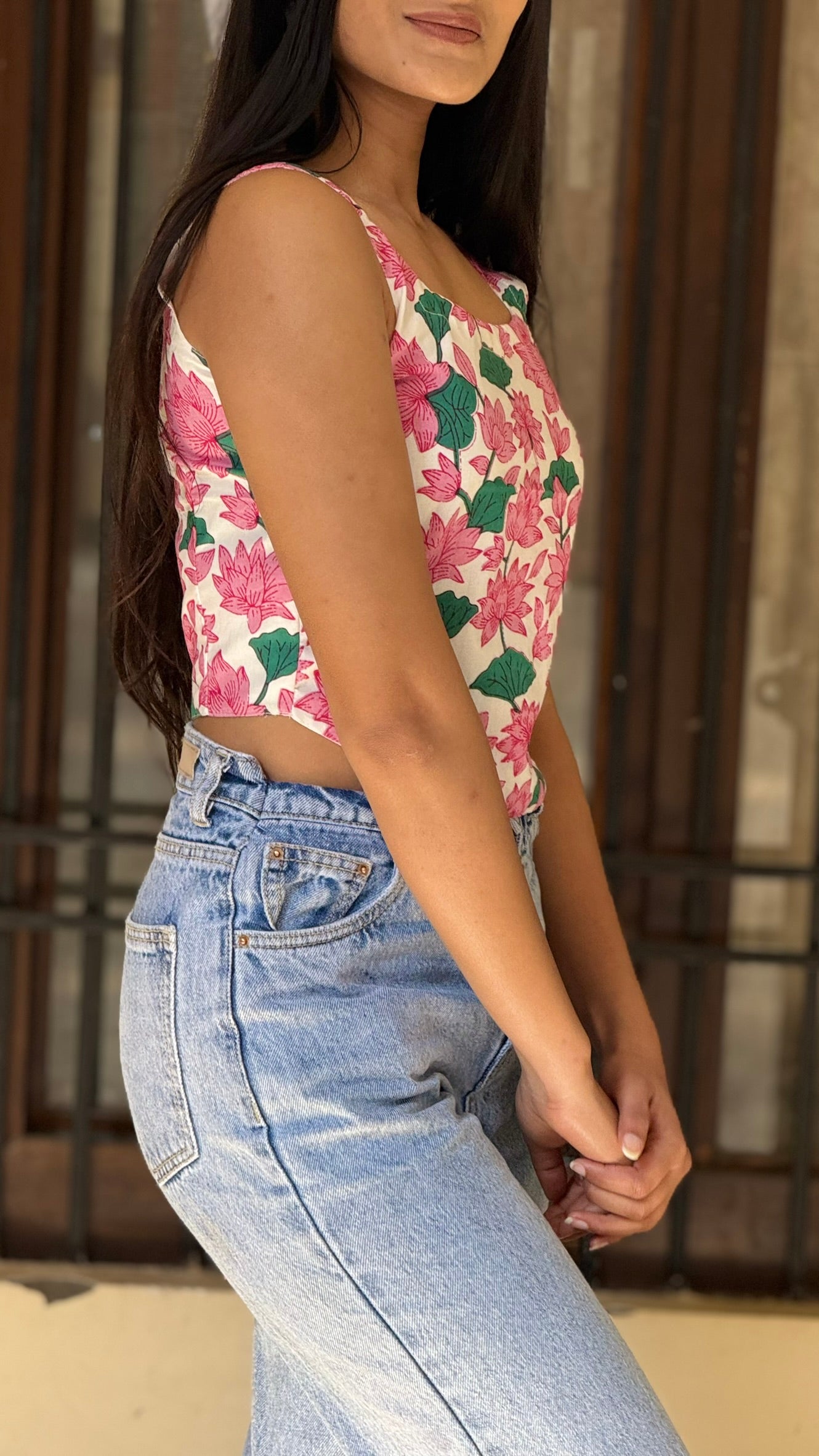 Pink Bloom Sleeveless Top