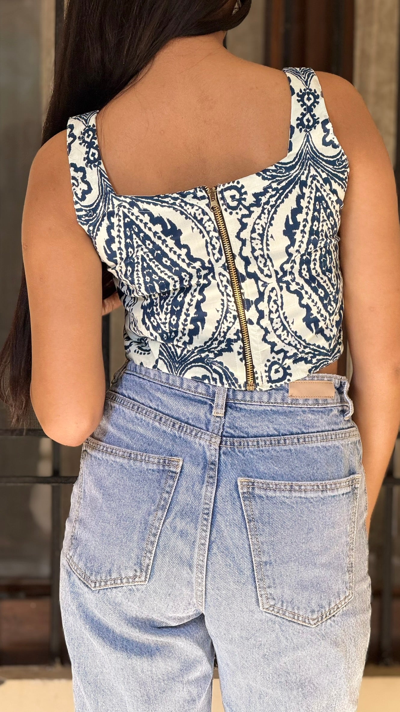 Indigo Charm Sleeveless Top