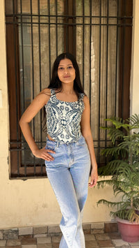 Indigo Charm Sleeveless Top