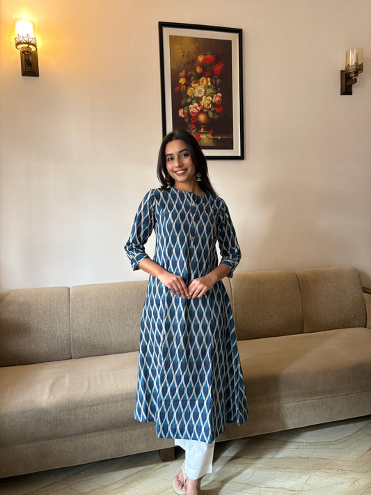 Indigo Weave Kurta Set