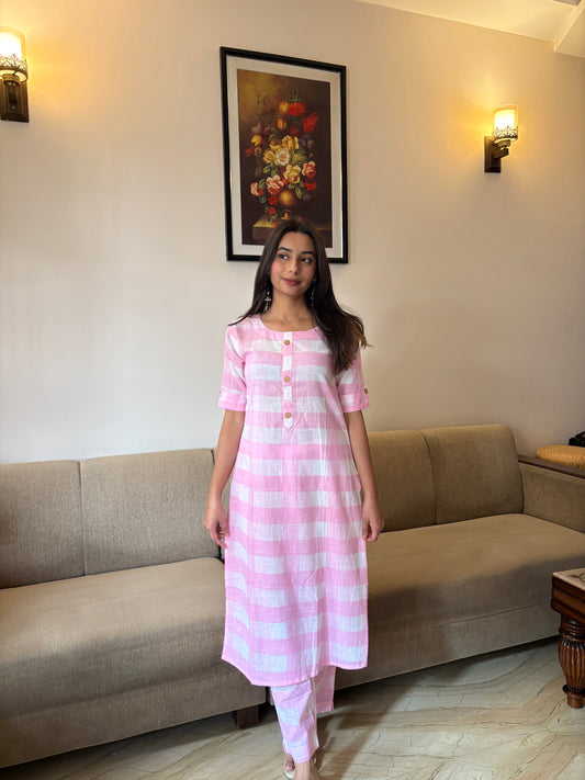 The Aira Blush Kurta Set