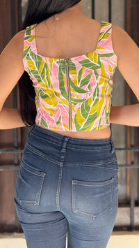 Leafy Leher Sleeveless Top