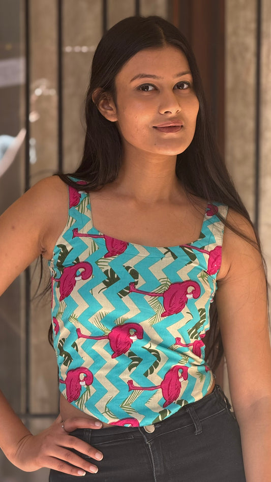 Flamingo Flow Sleeveless Top