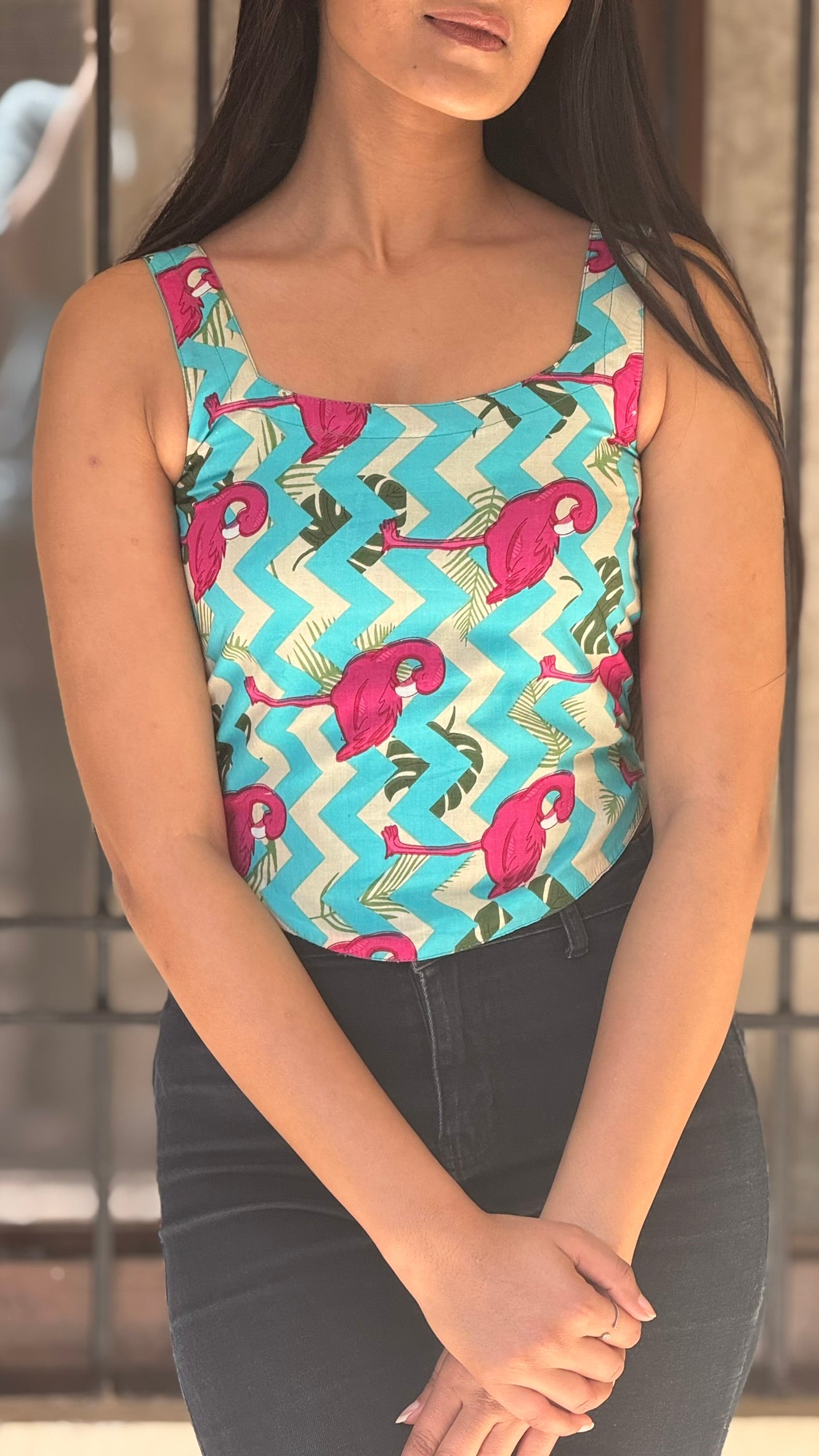 Flamingo Flow Sleeveless Top