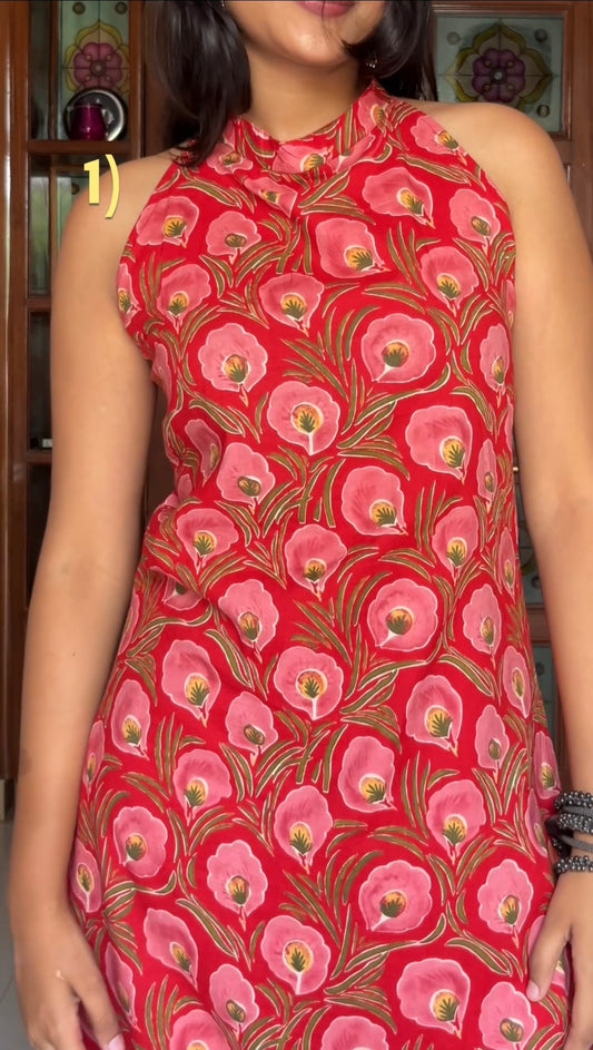 Red floral Coord set