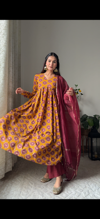 Apsara Pure Cotton Anarkali Suit Set