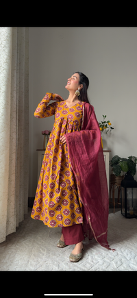 Apsara Pure Cotton Anarkali Suit Set