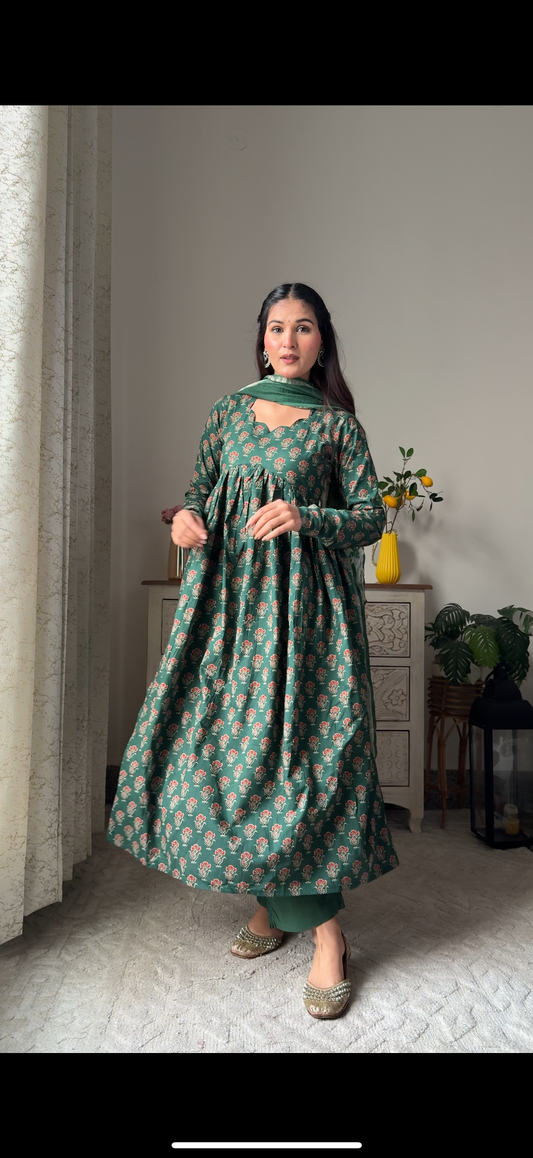 Gulbahaar Grace Cotton Anarkali Suit Set