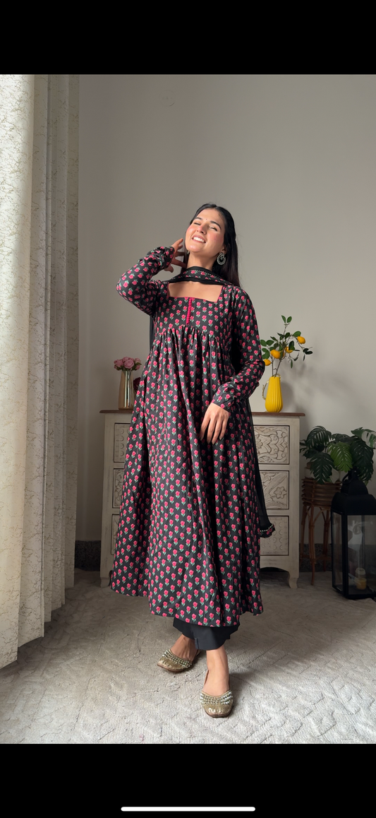 Gulab Anarkali Pure Cotton Suit