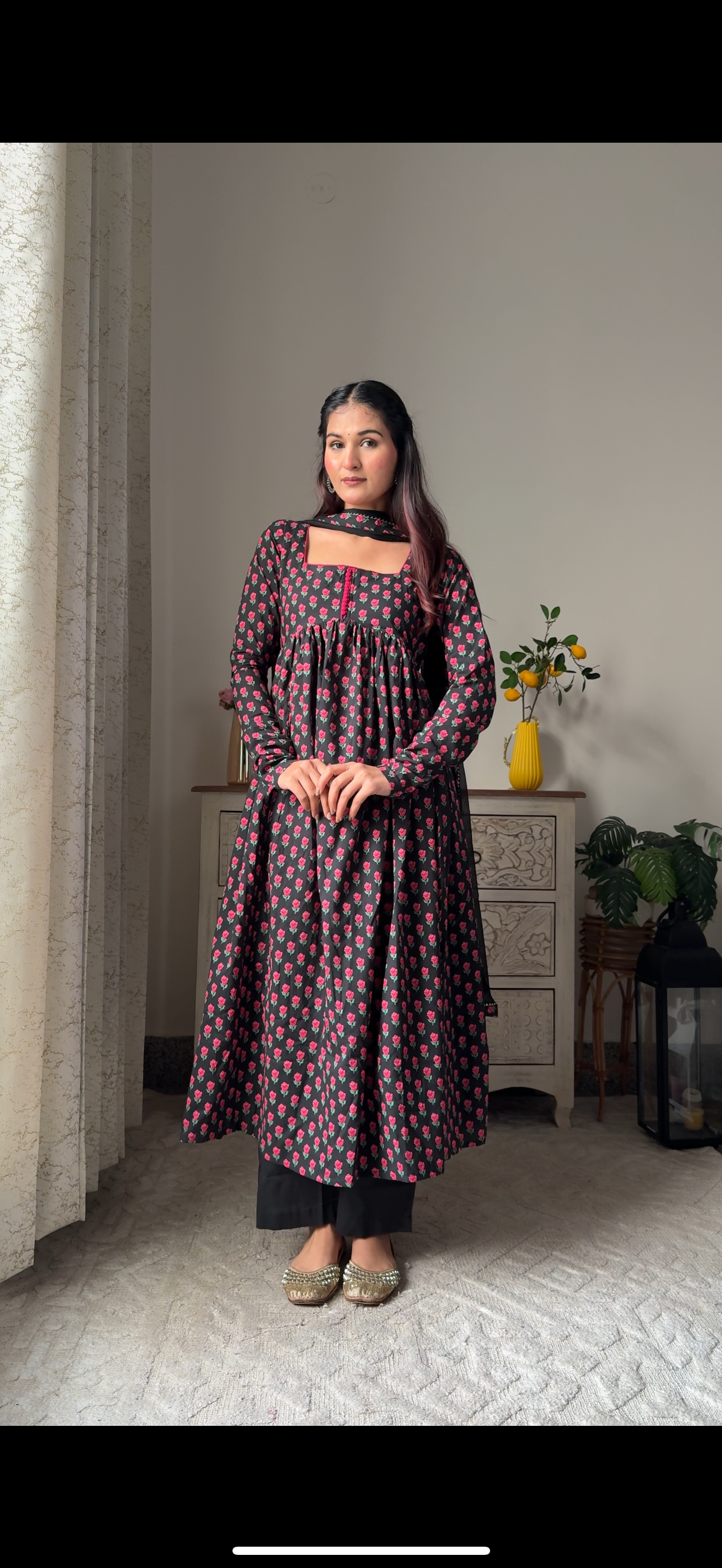 Gulab Anarkali Pure Cotton Suit