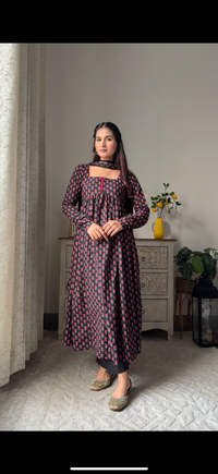 Gulab Anarkali Pure Cotton Suit