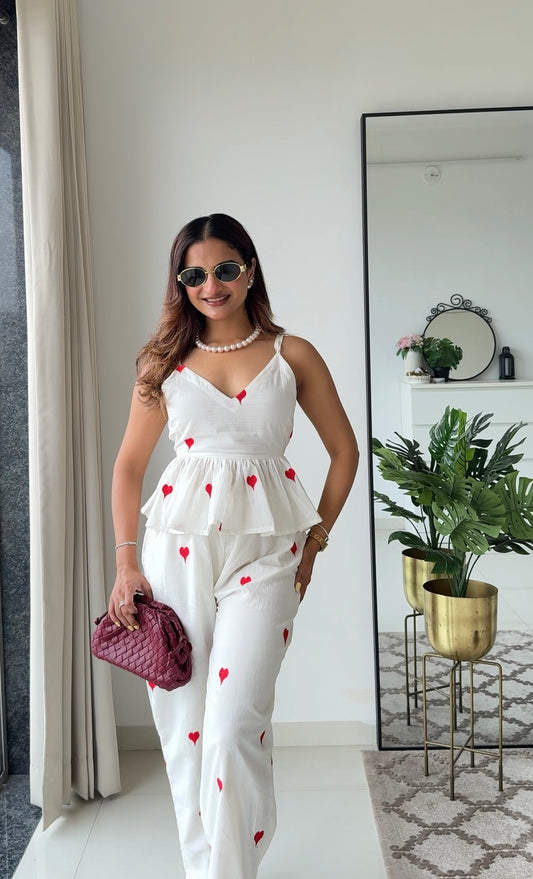 Adore Me More White Pure Cotton Co-ord Set