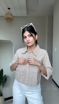 Earthy Checks Crop Shirt