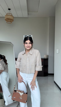 Earthy Checks Crop Shirt