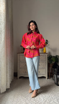 Gulabi Shobha Tiger print Cotton Shirt