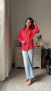 Gulabi Shobha Tiger print Cotton Shirt