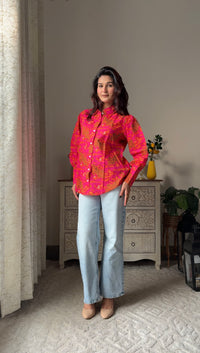 Gulabi Shobha Tiger print Cotton Shirt