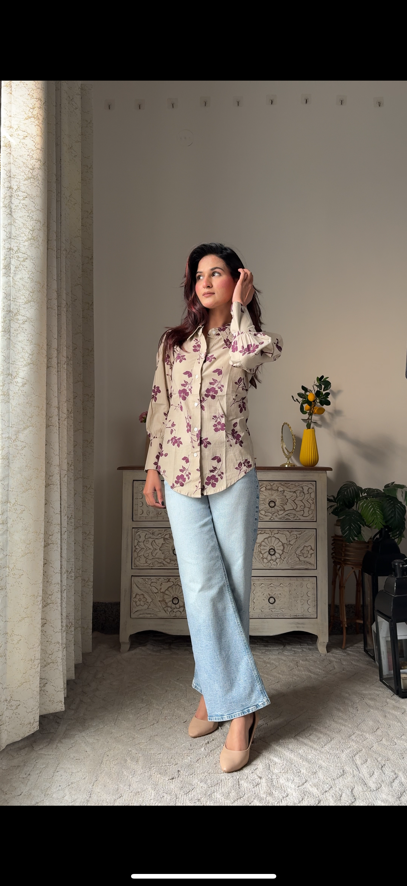 Purple Bagheecha Cotton Oversized Shirt