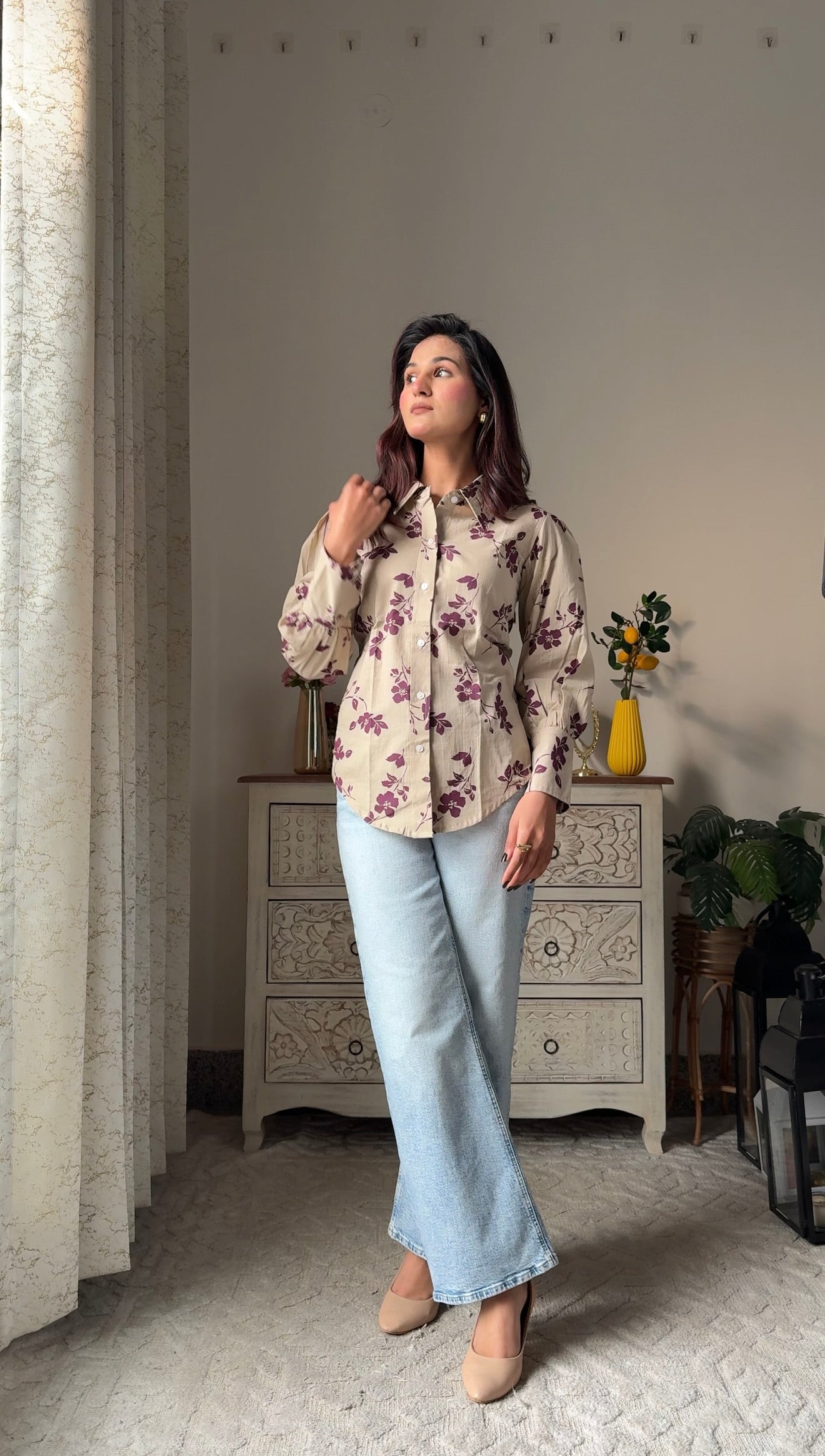 Bageecha Violet Cotton Shirt