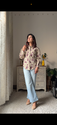 Purple Bagheecha Cotton Oversized Shirt