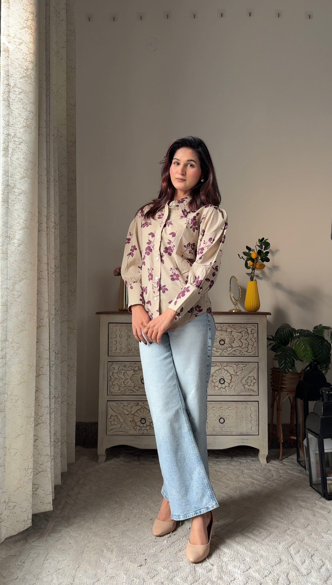 Bageecha Violet Cotton Shirt