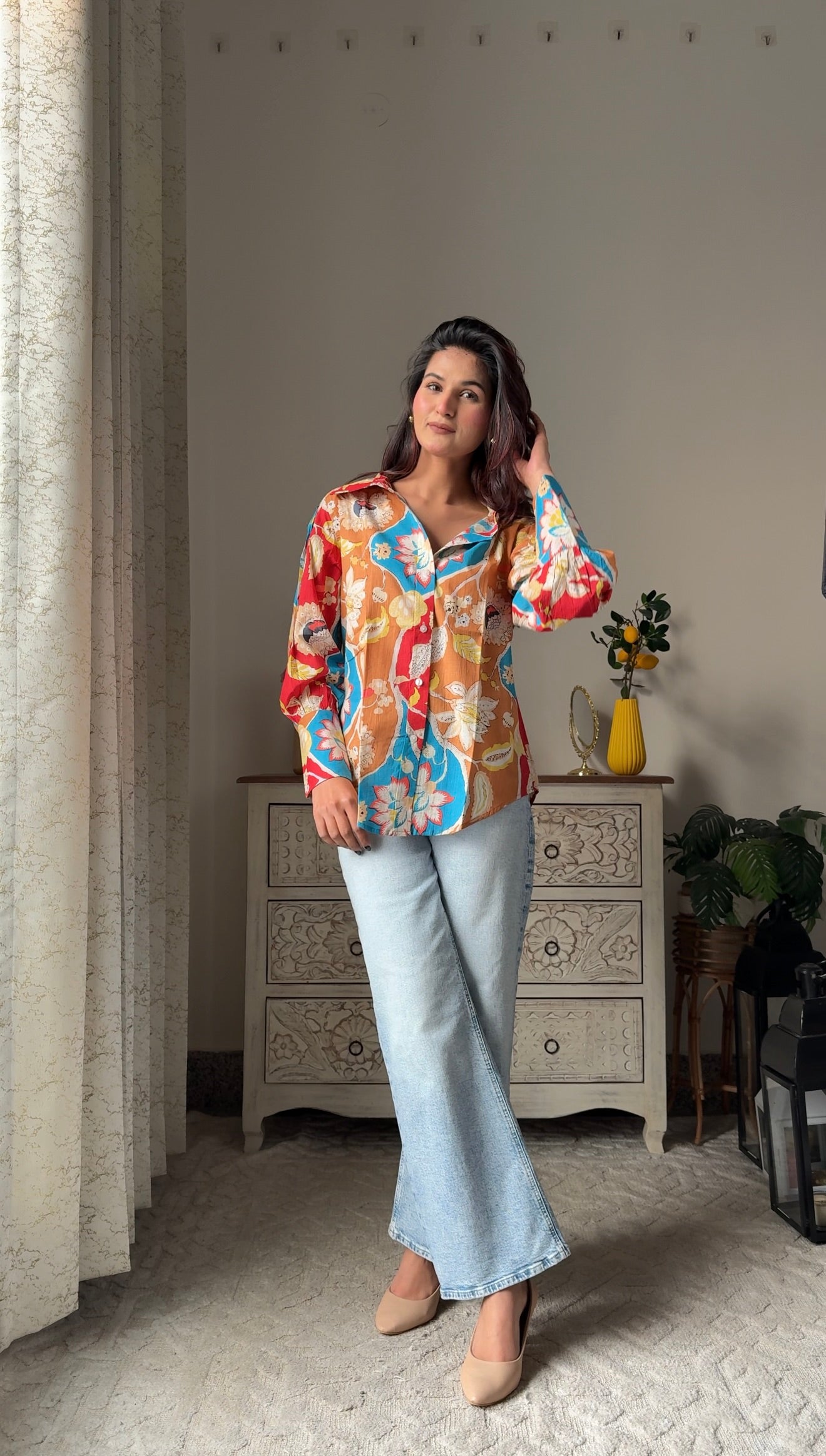 Blush Sunset Cotton Shirt