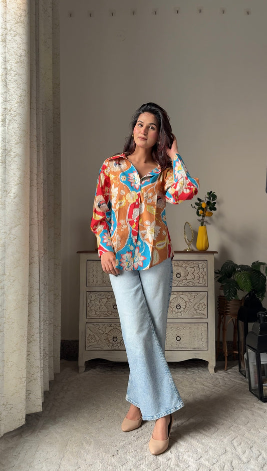 Blush Sunset Cotton Shirt