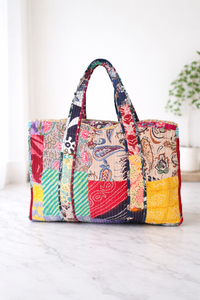 Quilted Reversible Tote Bag