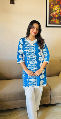 Arya Blue & White Coord Set Festive Wear